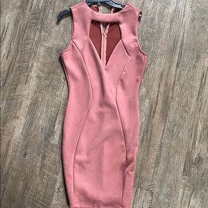 Deep V-cut, dark pink, fashion nova dress.